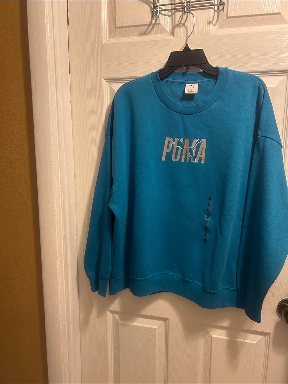 Puma Women's Teal Crewneck Sweatshirt with Logo